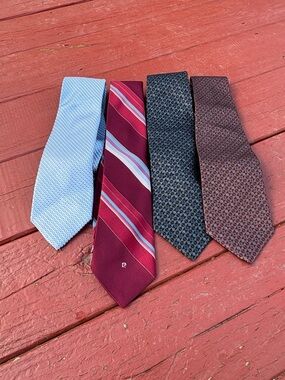 Men’s Designer Neckties Four Assorted Brands And Colors